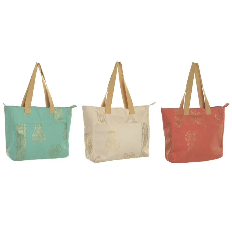 Women's Handbag Home ESPRIT Green Beige Golden Coral 55 x 14 x 35 cm (3 Units)